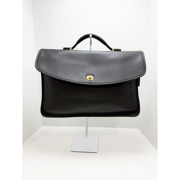 Coach Briefcase 5265 Leather Legacy Lexington Messenger Bag Black/Brass Vintage - Picture 1 of 16